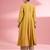Mustard  katan silk anarkali pant  set with hand embroidery