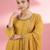 Mustard  katan silk anarkali pant  set with hand embroidery
