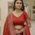 Rust vichitra silk lehenga choli