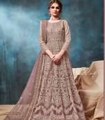 CORDING WORK MAUVE NET GOWN 
