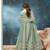 Sage Green Cording Work Net Semi-Stitched Gown