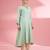 Sea green katan silk handwork kurta set