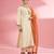 Light beige  katan silk hand embroidered kurta set