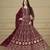 marron Faux Georgette Embroidered Anarkali Gown