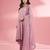 Pink  katan silk hand embroidered kurta set