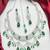 Emerald Green Bridal Necklace Set with Earrings & Maang Tikka | Silver Tone CZ Wedding Jewelry | Indian Pakistani Bride