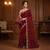 Maroon Color Beeds And Cut work Silk Blend Saree