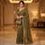 Olive Color Beeds And Cut work Silk Blend Saree