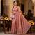 Peach Color Beeds And Cut work Silk Blend Saree