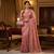 Peach Color Beeds And Cut work Silk Blend Saree