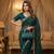 Teal Color Beeds And Cut work Silk Blend Saree
