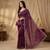 Wine Color Beeds And Cut work Silk Blend Saree