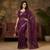 Wine Color Beeds And Cut work Silk Blend Saree