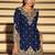 Dark-blue embroiderd chinon silk salwar suit