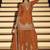 Dark-orange embroiderd chinon silk salwar suit