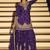 Dark-purple embroiderd chinon silk salwar suit