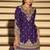 Dark-purple embroiderd chinon silk salwar suit