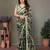 Light Green Color Printed Work Chiffon Saree
