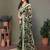 Light Green Color Printed Work Chiffon Saree