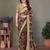 Light Olive Color Printed Work Chiffon Saree