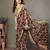 Light Olive Color Printed Work Chiffon Saree