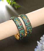 Light green color meenakari bangle pair stylish look