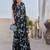 Black Color Printed Work Chiffon Saree