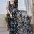 Black Color Printed Work Chiffon Saree