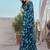 Blue Color Printed Work Chiffon Saree