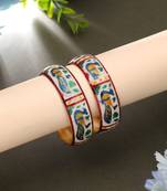 White color meenakari bangle pair ethnic style