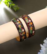 Maroon color meenakari bangle pair traditional look