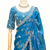 Teal blue silver bead & sequin embroidered fendi silk designer saree with unstitched blouse for wedding & party wear