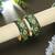 Green color hand painted meenakari bangle pair design