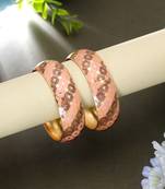 Peach & brown hand painted meenakari bangle pair design