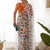 Orange Color Printed Work Chiffon Saree