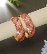 Orange & brown color meenakari bangle pair design