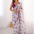 Purple Color Printed Work Chiffon Saree