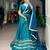 Teal Blue Mirror, Kodi & Pearl Work Chanderi Festive Lehenga Choli with Dupatta