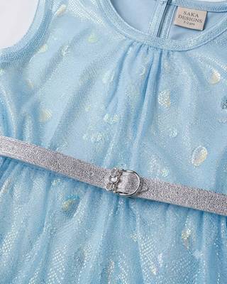  Girls Shimmer Tiered Sequinned Knit Fit & Flare Party Dress 5
