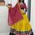 Mustard Yellow & Black Embroidery Thread & Sequence Work Rayon Cotton Navratri Lehenga Choli with Dupatta