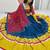 Navy Blue, Mustard Yellow & Rani Pink Embroidery Thread & Sequence Work Rayon Cotton Navratri Lehenga Choli with Dupatta