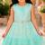 Girls Shimmer Tiered Sequinned Knit Fit & Flare Party Dress