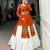 Orange & White Traditional Gamthi Patch Work Pure Rayon Navratri Lehenga Choli with Blouse