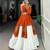 Orange & White Traditional Gamthi Patch Work Pure Rayon Navratri Lehenga Choli with Blouse
