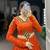Orange & White Traditional Gamthi Patch Work Pure Rayon Navratri Lehenga Choli with Blouse