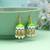 Parrot green color meenakari earrings festive style