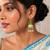 Parrot green color meenakari earrings festive style