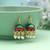 Red & green color meenakari earrings ethnic finish