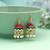 Maroon & green color meenakari earrings handmade look