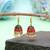Maroon & green color mint meena earrings handmade